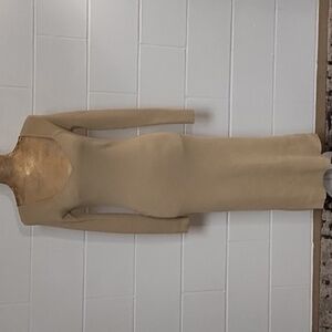 The Drop Small Body Con Super Stretchy Long Straight Dress Tan Capsule Wardrobe